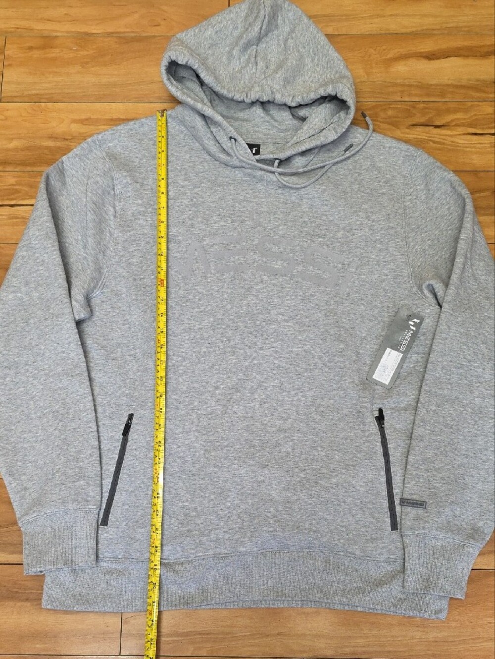 NEW Messi Collection Men's Fleece Active Hoodie Gray Sweatshirt Size XXL - Picture 8 of 12